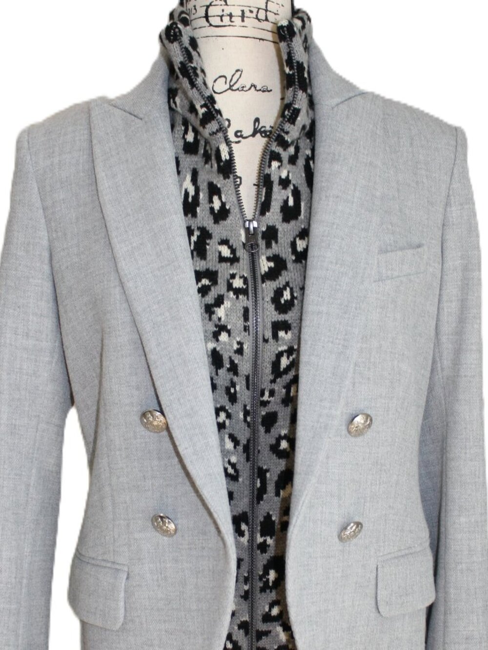Veronica Beard - Wool DICKEY - Gray Leopard Print (Jacket not included)